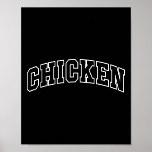 Poster Roupa engraçada de frango com letras atléticas Ama