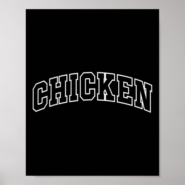 Poster Roupa engraçada de frango com letras atléticas Ama (Frente)