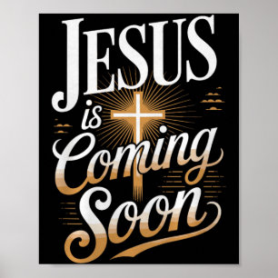 Poster Roupas Cristãs Jesus Está Chegando Logo Prêmio