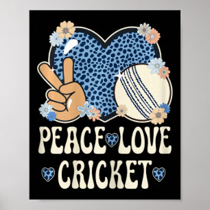 Poster Roupas de Amante de Críquete Paz Amor Estampa de G