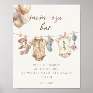 Poster Roupas de bebê neutra de boho suave roupas de mãe-