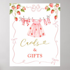 Poster Roupas de Bebê Pink Coquette Berry Cartões e Prese