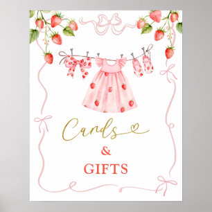 Poster Roupas de Bebê Pink Coquette Berry Cartões e Prese