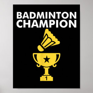 Poster Roupas de Campeão de Badminton Birdie