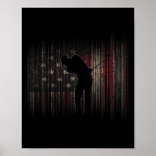 Poster Roupas de golfe com bandeira americana - Golfe  (Frente)