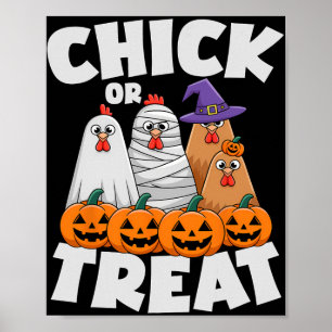 Poster Roupas de Halloween para Frango ou Tratamento de G