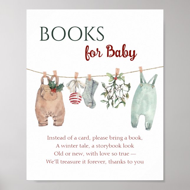Poster Roupas de Natal Alegre para Livros de Bebê  (Frente)