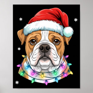 Poster Roupas de Natal Cachorro Chapéu de Papai Noel Pija