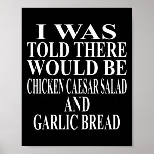 Poster Roupas de Salada de Frango Caesar Incrível Piada P