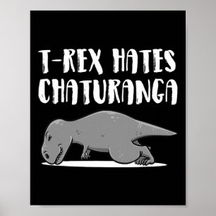 Poster Roupas de Yoga de Dinossauro T-rex Engraçadas Pres