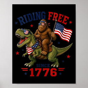 Poster Roupas femininas 4 de julho Bigfoot dinossauro ban