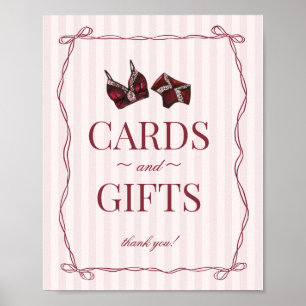 Poster Roupas Íntimas Burgundy Vermelho para Despedida de