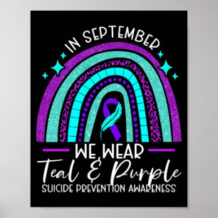 Poster Roupas Masculinas Teal Roxo Conscientização Preven
