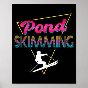 Poster Roupas para esquiagem em lagoa retrô dos anos 80 e