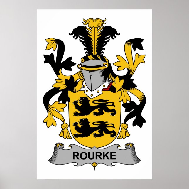 Pôster Rourke Family Crest (Frente)