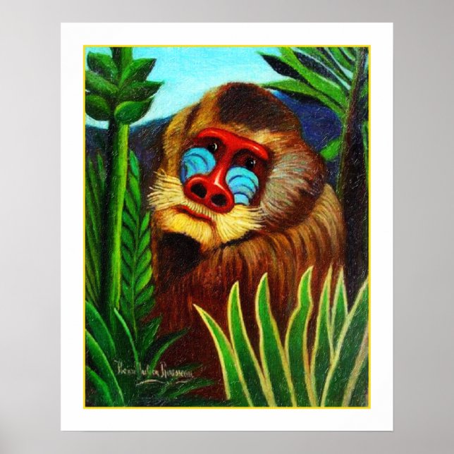 Pôster Rousseau - Mandril na Selva (Adaptação) (Frente)