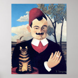 Pôster Rousseau - Retrato de Pierre Loti Homem com Gato
