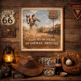 Poster Route 66 Centennial Oatman Donkey Travel Art