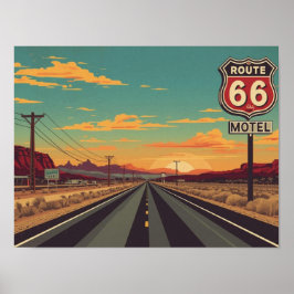 Poster Route 66 Vintage American Road Trip Art