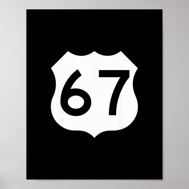 Poster Route 67 Sign Meme Six Seven 1  (Frente)