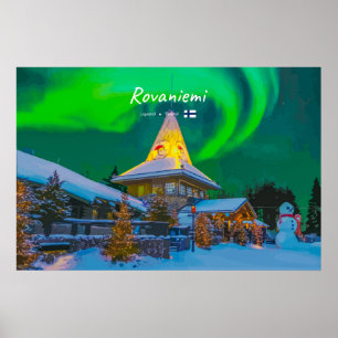 Poster Rovaniemi, Finlândia - Magia Aurora