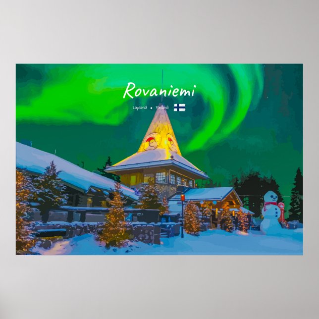 Poster Rovaniemi, Finlândia - Magia Aurora (Frente)