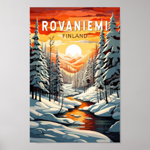 Poster Rovaniemi Finlândia Viagem Art Vintage