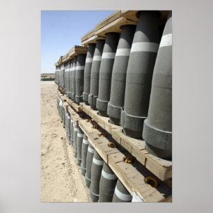 Pôster Rows of ammunition are stacked and prepped