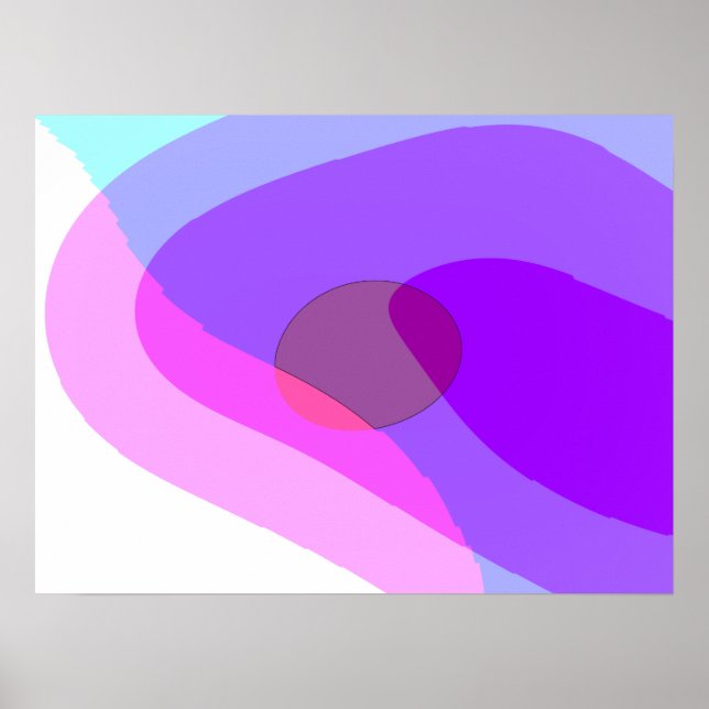 Poster Roxo Abstrato Groovy Retro 409 (Frente)