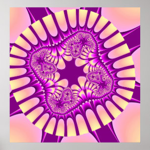 Poster roxo da flor do pêssego feito sob encomend