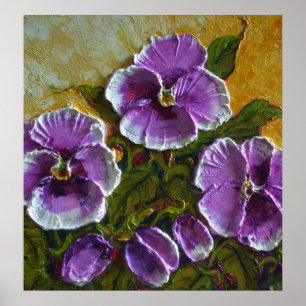 Poster roxo das belas artes dos Pansies de Paris
