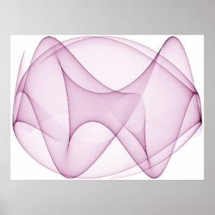 Pôster Roxo das curvas de seno dois da arte Op