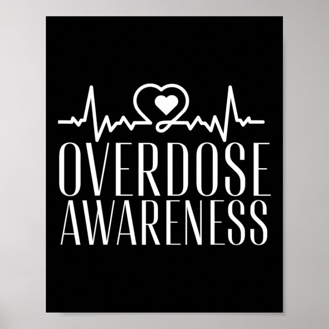 Poster Roxo de Consciência sobre Overdose (Frente)