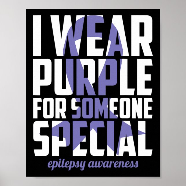 Poster Roxo de Conscientização da Epilepsia Para Alguém E (Frente)
