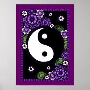 Poster roxo de Yin Yang
