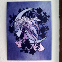 Roxo Deusa da Lua Wiccan Triple Moon - Símbolo de