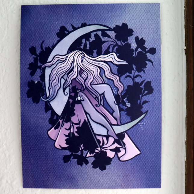 Poster Roxo Deusa da Lua Wiccan Triple Moon - Símbolo de  (Criador carregado)