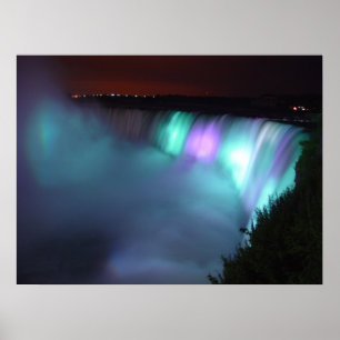 Poster roxo do Aqua da noite de Niagara Falls