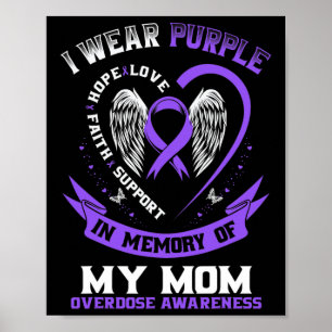 Poster Roxo Em Memória Da Minha Mãe Consciência Da Sobred