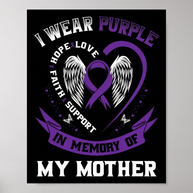 Poster Roxo Em Memória Da Minha Mãe Epilepsia Conscientiz (Frente)