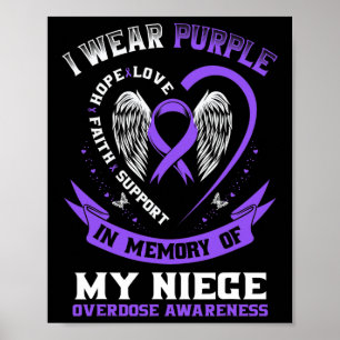 Poster Roxo Em Memória Da Minha Sobredosagem De Drogas Nó