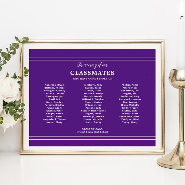 Poster Roxo Em Memória De Nossa Reunião De Colaboração (Criador carregado)