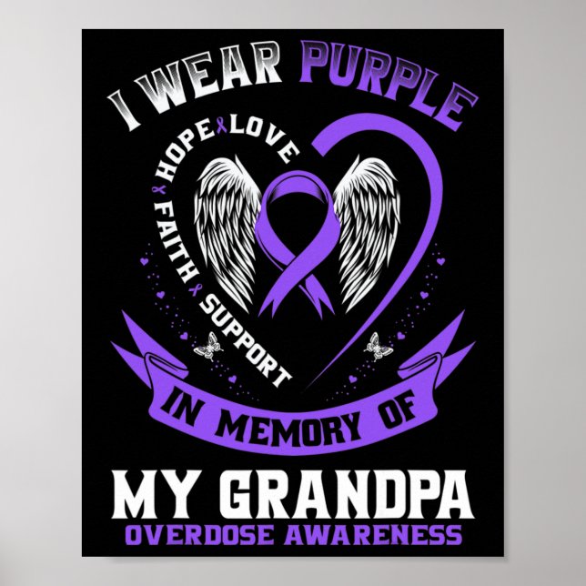 Poster Roxo Em Memória Dos Awarenes De Sobredosagem De Me (Frente)