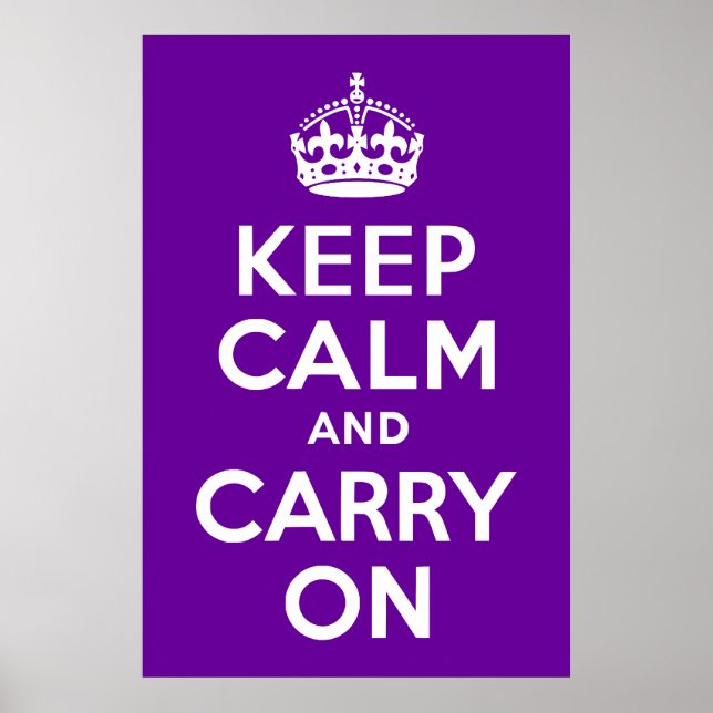 Poster Roxo Fique Calmo e Continue (Frente)
