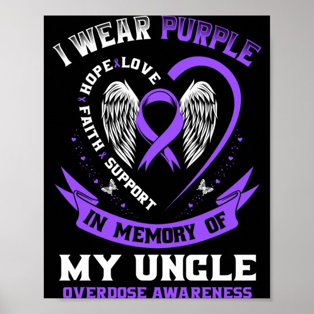 Poster Roxo masculino em memória do tio overdose de droga (Frente)