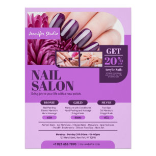 Pôster Roxo Nail Salon, Artista Makeup - Glossy