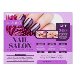 Pôster Roxo Nail Salon, Makeup Artist Glossy Poster