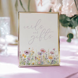 Poster Roxo No Sinal De Bolas E Presentes De Flor Selvage