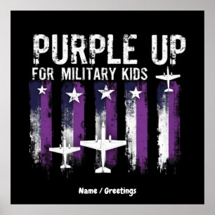 Poster Roxo Para Bandeiras Militares Mostre Seu Apoio
