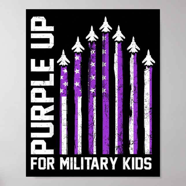 Poster Roxo para Cima para Crianças Militares Meninos Mul (Frente)